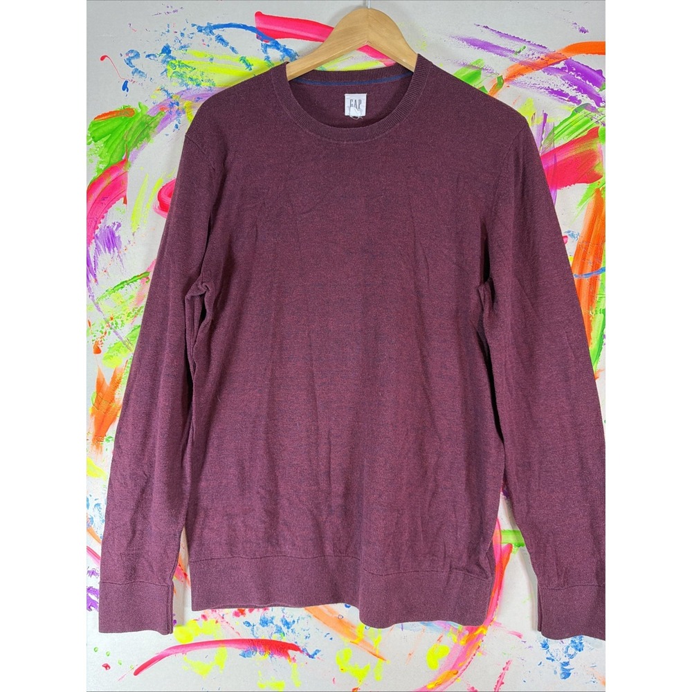 Gap Long Sleeve Sweater Men's Tall Large Maroon